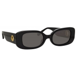 Linda Farrow - Lola Rectangular Sunglasses in Black - LFL1059C3SUN - Linda Farrow Eyewear