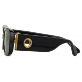 Linda Farrow - Lola Rectangular Sunglasses in Black - LFL1059C3SUN - Linda Farrow Eyewear