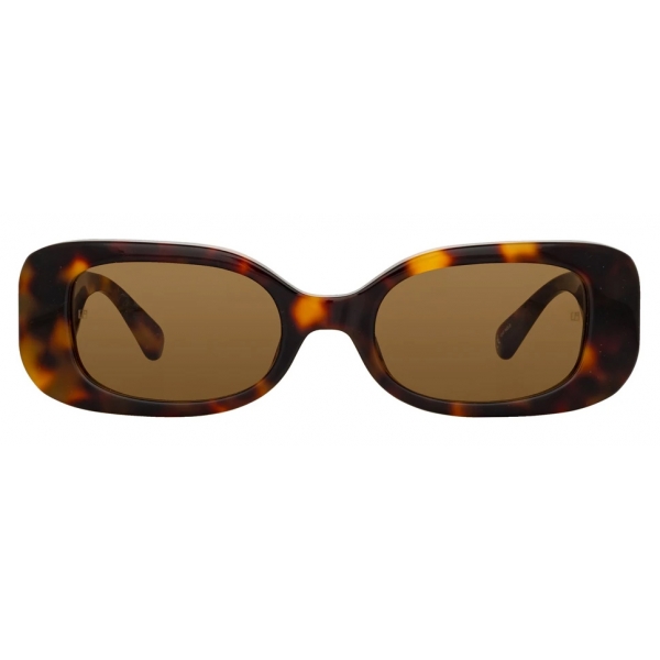 Linda Farrow - Lola Rectangular Sunglasses in Tortoiseshell - LFL1117C2SUN - Linda Farrow Eyewear