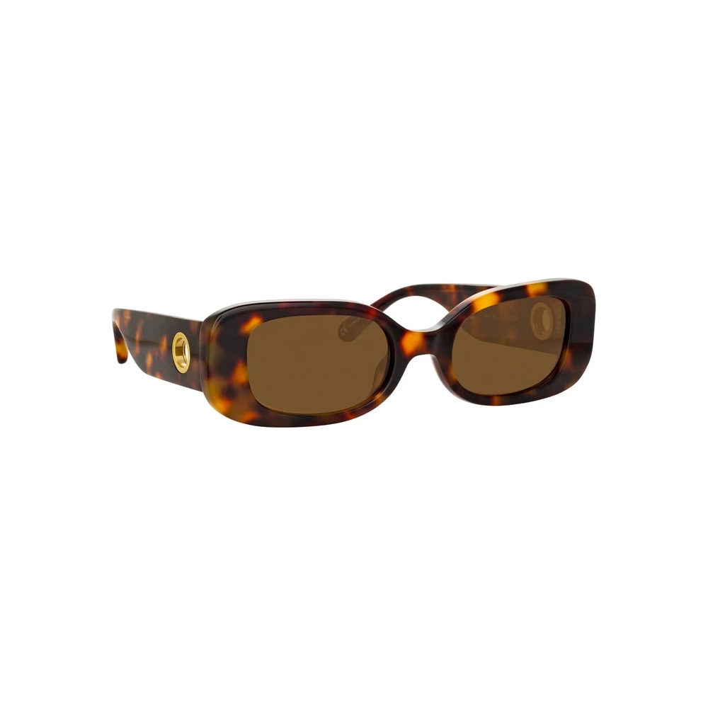 Linda Farrow - Lola Rectangular Sunglasses in Tortoiseshell ...