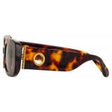 Linda Farrow - Lola Rectangular Sunglasses in Tortoiseshell - LFL1117C2SUN - Linda Farrow Eyewear