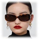 Linda Farrow - Lola Rectangular Sunglasses in Tortoiseshell - LFL1117C2SUN - Linda Farrow Eyewear