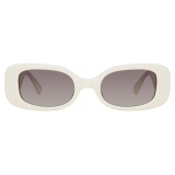 Linda Farrow - Lola Rectangular Sunglasses in White - LFL1117C3SUN - Linda Farrow Eyewear