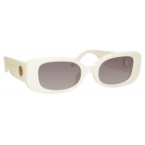 Linda Farrow - Lola Rectangular Sunglasses in White - LFL1117C3SUN - Linda Farrow Eyewear