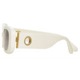 Linda Farrow - Lola Rectangular Sunglasses in White - LFL1117C3SUN - Linda Farrow Eyewear