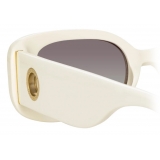 Linda Farrow - Lola Rectangular Sunglasses in White - LFL1117C3SUN - Linda Farrow Eyewear