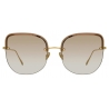 Linda Farrow - Loni Cat-Eye Sunglasses in Light Gold and Blue - LFL1099C4SUN - Linda Farrow Eyewear