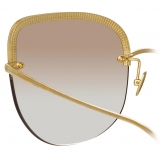 Linda Farrow - Loni Cat-Eye Sunglasses in Light Gold and Blue - LFL1099C4SUN - Linda Farrow Eyewear