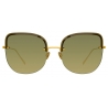 Linda Farrow - Occhiali da Sole Cat-Eye Loni in Oro Giallo e Verde - LFL1099C2SUN - Linda Farrow Eyewear