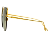 Linda Farrow - Loni Cat-Eye Sunglasses in Yellow Gold and Green - LFL1099C2SUN - Linda Farrow Eyewear