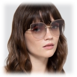 Linda Farrow - Loni Cat-Eye Sunglasses in Yellow Gold and Green - LFL1099C2SUN - Linda Farrow Eyewear