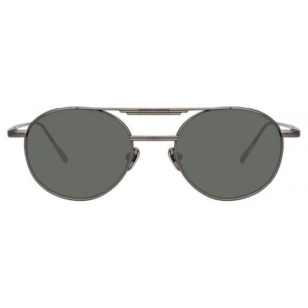 Linda Farrow - Lou Oval Sunglasses in Nickel - LFL1046C4SUN - Linda Farrow Eyewear