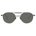 Linda Farrow - Lou Oval Sunglasses in Nickel - LFL1046C4SUN - Linda Farrow Eyewear