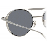 Linda Farrow - Lou Oval Sunglasses in White Gold - LFL1046C3SUN - Linda Farrow Eyewear