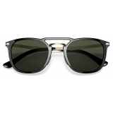Persol - PO3265S - Nero/Oro / Verde - Occhiali da Sole - Persol Eyewear