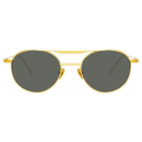 Linda Farrow - Lou Oval Sunglasses in Yellow Gold - LFL1046C1SUN - Linda Farrow Eyewear