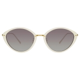 Linda Farrow - Lucy Cat-Eye Sunglasses in White - LFL1086C4SUN - Linda Farrow Eyewear