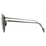 Linda Farrow - Marlon Oval Sunglasses in Nickel - LFL1076C2SUN - Linda Farrow Eyewear