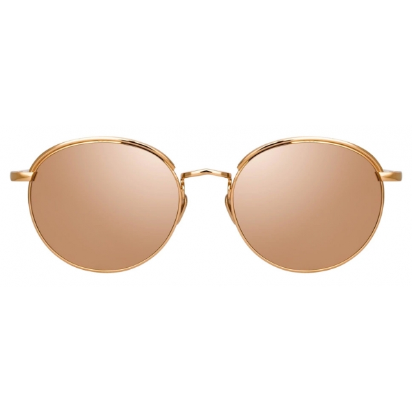 Linda Farrow - Occhiali da Sole Ovale Marlon in Oro Rosa - LFL1076C1SUN - Linda Farrow Eyewear