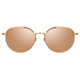 Linda Farrow - Occhiali da Sole Ovale Marlon in Oro Rosa - LFL1076C1SUN - Linda Farrow Eyewear