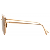 Linda Farrow - Occhiali da Sole Ovale Marlon in Oro Rosa - LFL1076C1SUN - Linda Farrow Eyewear