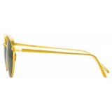 Linda Farrow - Marlon Oval Sunglasses in Yellow Gold and Green - LFL1076C1SUN - Linda Farrow Eyewear