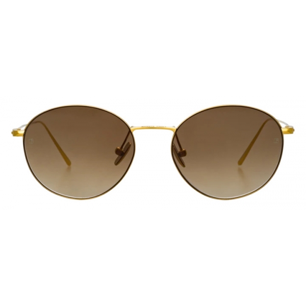 Linda Farrow - Mayne Oval Sunglasses in Yellow Gold - LF33C5SUN - Linda Farrow Eyewear