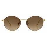 Linda Farrow - Mayne Oval Sunglasses in Yellow Gold - LF33C5SUN - Linda Farrow Eyewear