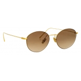 Linda Farrow - Mayne Oval Sunglasses in Yellow Gold - LF33C5SUN - Linda Farrow Eyewear