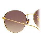 Linda Farrow - Mayne Oval Sunglasses in Yellow Gold - LF33C5SUN - Linda Farrow Eyewear