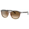 Persol - PO3279S - Striped Grey Gradient Striped Brown / Clear Gradient Brown - Sunglasses - Persol Eyewear