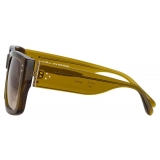 Linda Farrow - Morrison Rectangular Sunglasses in Khaki Green - LFL1027C4SUN - Linda Farrow Eyewear