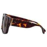 Linda Farrow - Morrison Rectangular Sunglasses in Tortoiseshell - LFL1027C2SUN - Linda Farrow Eyewear