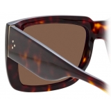 Linda Farrow - Morrison Rectangular Sunglasses in Tortoiseshell - LFL1027C2SUN - Linda Farrow Eyewear
