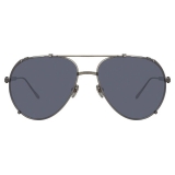 Linda Farrow - Newman Aviator Sunglasses in Nickel - LFL1039C6SUN - Linda Farrow Eyewear