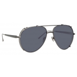 Linda Farrow - Newman Aviator Sunglasses in Nickel - LFL1039C6SUN - Linda Farrow Eyewear