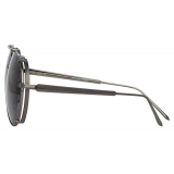 Linda Farrow - Newman Aviator Sunglasses in Nickel - LFL1039C6SUN - Linda Farrow Eyewear