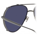 Linda Farrow - Newman Aviator Sunglasses in Nickel - LFL1039C6SUN - Linda Farrow Eyewear