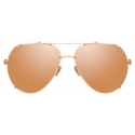 Linda Farrow - Occhiali da Sole Aviator Newman in Oro Rosa - LFL1039C3SUN - Linda Farrow Eyewear