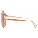 Linda Farrow - Newman Aviator Sunglasses in Rose Gold - LFL1039C3SUN - Linda Farrow Eyewear