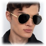 Linda Farrow - Newman Aviator Sunglasses in White Gold and Silver - LFL1039C5SUN - Linda Farrow Eyewear