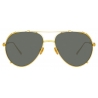 Linda Farrow - Newman Aviator Sunglasses in Yellow Gold - LFL1039C2SUN - Linda Farrow Eyewear