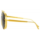 Linda Farrow - Newman Aviator Sunglasses in Yellow Gold - LFL1039C2SUN - Linda Farrow Eyewear