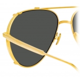 Linda Farrow - Newman Aviator Sunglasses in Yellow Gold - LFL1039C2SUN - Linda Farrow Eyewear