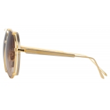 Linda Farrow - Newman Aviator Sunglasses in Yellow Gold - LFL1039C1SUN - Linda Farrow Eyewear