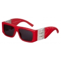 Givenchy - 4G Unisex Sunglasses in Leather and Acetate - Red Silver - Sunglasses - Givenchy Eyewear