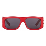 Givenchy - 4G Unisex Sunglasses in Leather and Acetate - Red Silver - Sunglasses - Givenchy Eyewear