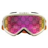 Gucci - Mascherina da Sci GG - Avorio Bianco Arancione Rosa - Gucci Eyewear
