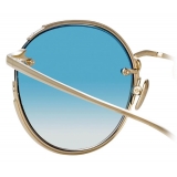 Linda Farrow - Nicks Oval Sunglasses in Yellow Gold - LFL948C4SUN - Linda Farrow Eyewear