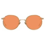 Linda Farrow - Nicks Oval Sunglasses in Light Gold - LFL948C5SUN - Linda Farrow Eyewear